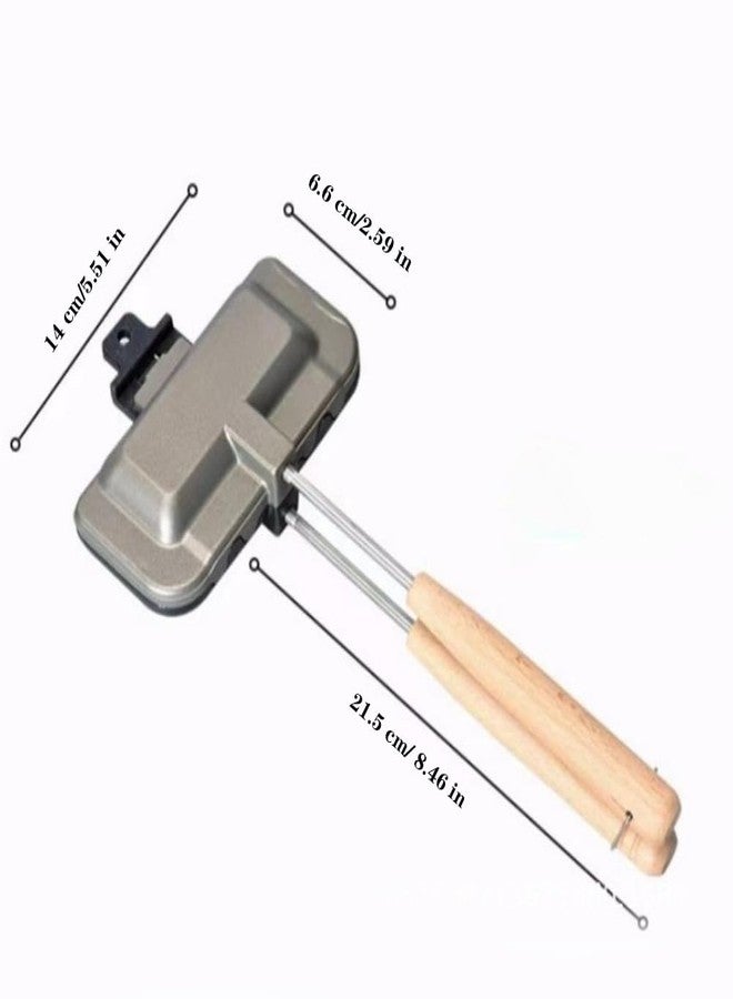 Gaderth Sandwich Maker, Double-Sided Hot Dog Toaster, Nonstick Sandwich Skillet with Removable Handle,Sandwich Baking Pan for Indoor Outdoor Camping Home Kitchen Breakfast - Image 2